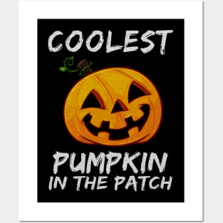 Kids Coolest Pumpkin In The Patch Halloween Boys Girls Men Shirt Posters and Art